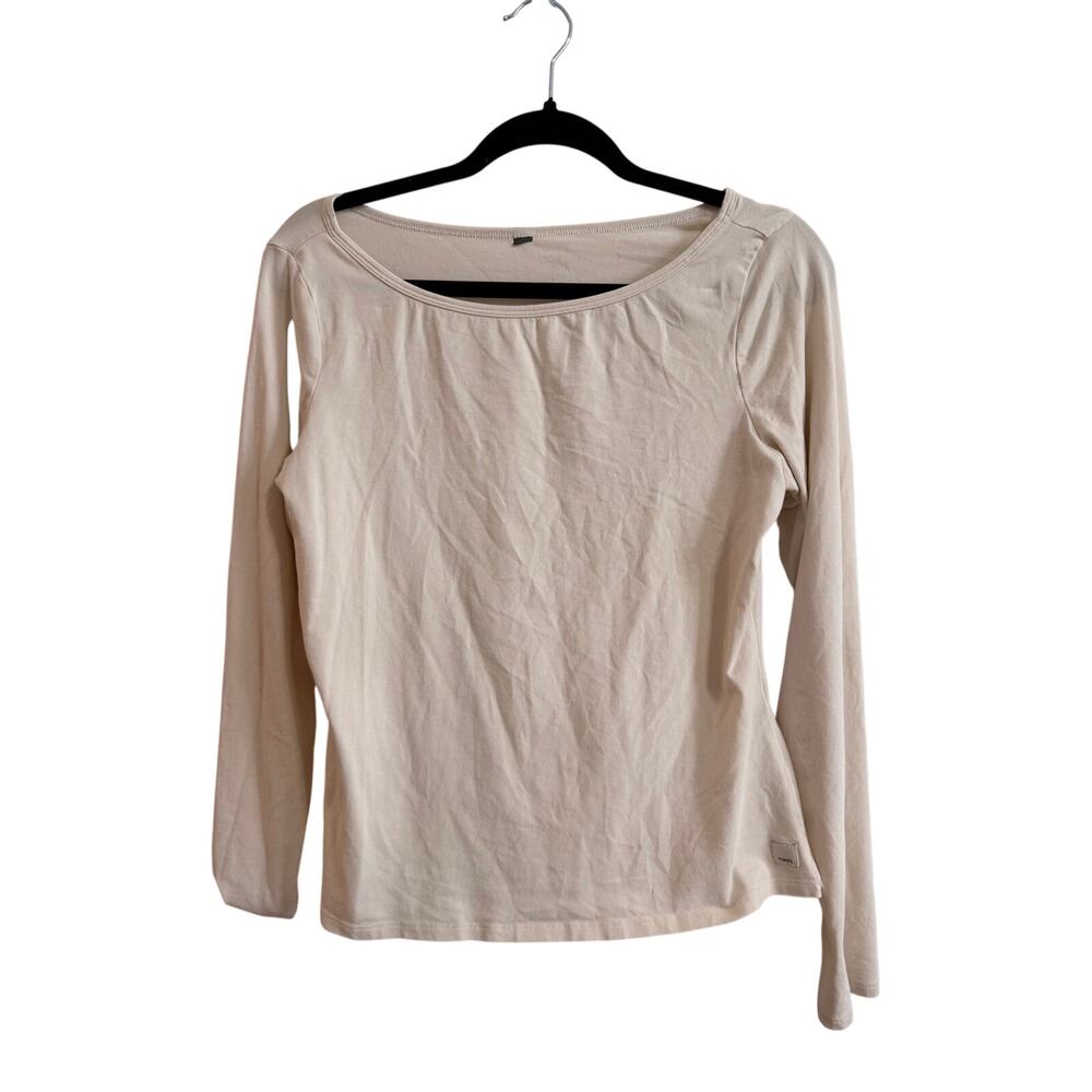 Vuori Pose Subtle Scoop Longsleeve Top Cream Off White Sz L Nice Cond!